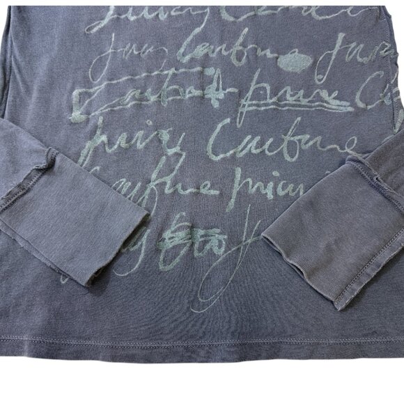 Vintage Juicy Couture Tee Shirt Blue Script Cotton Long Sleeve Size S Y2K - Picture 8 of 13